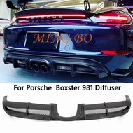 For Porsche Cayman Boxster 981 Car Body Kit 2012-2014 981 Carbon Fiber FRP Rear Bumper Diffuser Lip