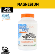 Doctor's Best, Magnesium Glycinate 200mg High Absorption 100% Chelated with Albion Minerals, 100mg