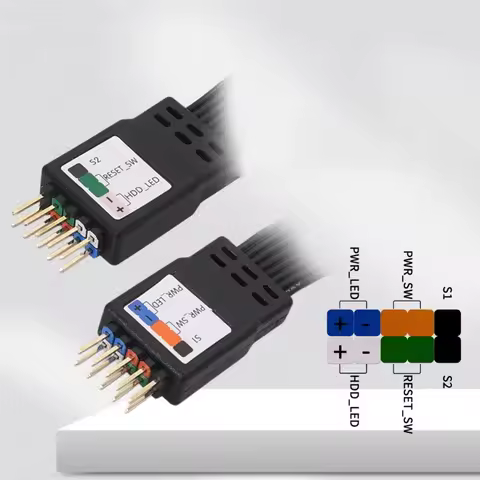 76HD 2Pin To 9Pin Motherboard Power Switches Reset HDD LED Extension Cable For PC Case Front Panel I