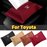 Car Suede Tissue Box Cover Easy to carry seat back accessories For Toyota Yaris Corolla Avensis Aygo