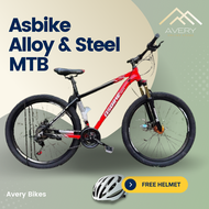 ASBIKE 3x8 speed Mechanical Alloy and Steel Mountain bike 26/27.5 Aluminum and SteelFrame MTB Outdoor Recreational Street Cycling Exercise Bike with FREE HELMET