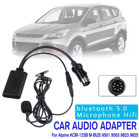 5-12V 8Pin Original Aux Audio Bluetooth HIFI Cable Adapter Microphone HD Audio Transmission For Alpi