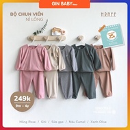 HRNEE Fur Felt Chunky Set, Gin Kids Store autumn and winter set for boys and girls 6M-4Y GK002