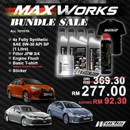 Bundle Sale for Toyota Cars (5W-30 API SP 1 Liter x4 / Filter JPM 3/4 / Engine Flush / Basic Works T
