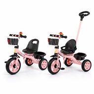 Basikal Budak Kanak 2 Tahun Bicycle Kids outdoor Tricycle Kids Stroller With Handle 3 Wheels Bike