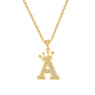 Vnox Gold Initial Necklace,18k Gold Plated Necklace,Gold Letter Initial Necklace