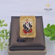 916 Gold - Ring - 3D Biscuit Ring - Ganesh - Color - 11.60g/23 - AJJJ