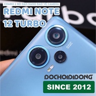 Combo of 2 Sets (6 Pieces) xiao-mi red-mi Note 12 Turbo camera protection stickers - po-co F5 with h