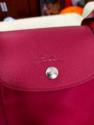 法國製造 LONGCHAMP France 暗紅色真皮包包 手提包 肩背包 側背包