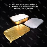 C1000 DISPOSABLE RECTANGLE ALUMINIUM FOIL PANS 1000ML(CM)