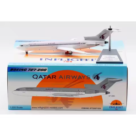 IF722QT1222 Alloy Collectible Plane Gift INFLIGHT 1:200 QATAR AIRWAYS Boeing B727-200 Diecast Aircra