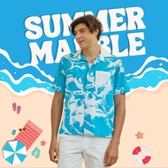 VACAY INDEED | Diddy Shirt ลาย Summer Marble เสื้อเชิ๊ดมีกระเป๋า  /พร้อมส่ง*