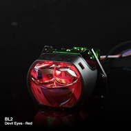 LUXIMOS Lampu Biled Double Laser 70 Watt 3 Inch Projector Cut Off Devil Eyes BL2 - NINE AUTOSERIES