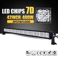 400W 42" 7D LED Light Bar Offroad Combo Beam Led Working Light Bar 12v 24v ATV Truck SUV 4WD 4x4  Daytime Running Drivin