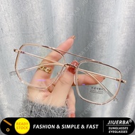 (JIUERBA)COD Double Frame Glasses For Women Aviator Square Anti Radiation Glasses For Women