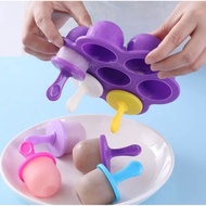 Wholesalejur Ice Cream Mold Silicone Lollipop Flower 7cup Round Ice Cream Stick DIY Baby Popsicle Molds Fruit