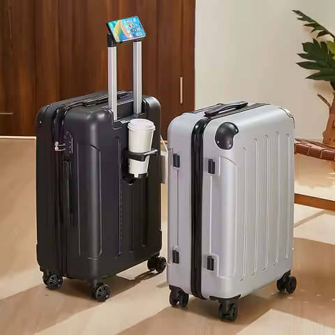 Travel Bag Luggage with Wheels 20-28 Inch with Cup Holder And Phone Stand Safe And Convenient Essent