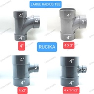 RUCIKA Ty 4"D /Ty 4X3"D /Ty 4X2"D /Ty 4X1-1/2"D LARGE RADIUS TEE 4 X3" D / 4 X 2" D / 4 X 1-1/2"D