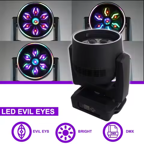 Sunart 7x60W RGBW Evil Eyes LED Moving Head Stage Effect Lighting For DJ Disco Night Clubs Bars Even