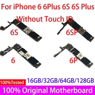 100Original For iPhone 6 6p Motherboard For iphone SE 6 6 Plus 6S 6S Plus logic board mainboard Touch ID Factory Unlocked