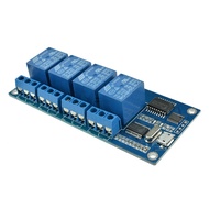 5V 4-channel relay module relay control panel with indicator lights, 4-channel relay output USB interface Micro USB relay module
