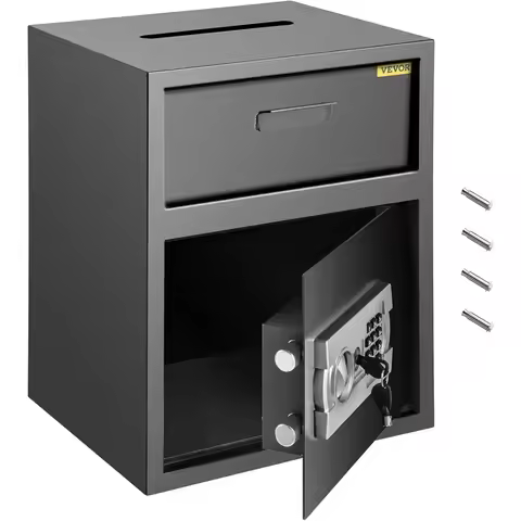 Electronic Code Lock Steel Safe with 1.7 Cubic Feet Capacity and Deposit Slot