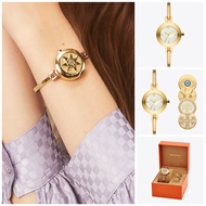 Tory Burch REVA BANGLE Womens WATCH GIFT SET GOLD-TONE STAINLESS STEEL MULTI-COLOR TBW4029