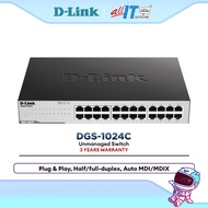 D-Link DGS-1024C 24-Port Gigabit Unmanaged Switch Plug & Play Network LAN Switch High Speed 1000Mbps