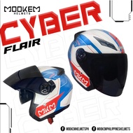 Mookem Helmet Z0010 FLAIR - CYBER Half Face Dual Visor Helmet (Clear Visor Only )