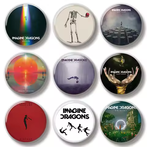 44MM Imagine Dragons Loom Classic Album Cover Pin Soft Button Pin Jewelry Creative Badge Brooch Hat 