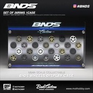 ⭐車模展示盒⭐1：64 BNDS輪轂及配件墻 場景擺件 配件（含26個輪轂含配件墻）