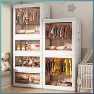 Folding storage cabinet Open door free installation of children's wardrobe chest baby toys snacks clothing storage cabinet