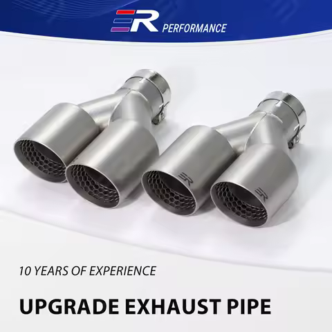 ER Upgrade Matte Stainless Dual Exit Exhaust Tips Universal car accessories Muffler Tip for GTI MK7 