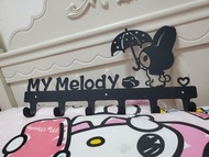 My Melody 自家設計 掛鉤 黑色/粉紅色  無痕免釘貼 長40cm  適合放浴室牆 門外 跟螺絲粒