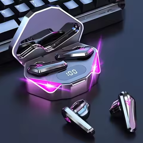 2026 Gaming Headset with LED Display, X15 TWS Wireless Bluetooth Headphones Touch Control Earbud wit