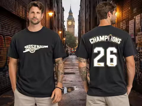 2026 Soccer League Champs Champions Arsenal Casual Summer Men's Women's Streetwear Y2k Style Sportsw