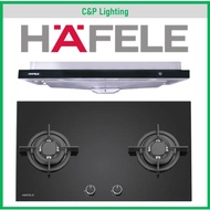 (Hood + Hob Bundle) Hafele 80cm 2 Burner Tempered Glass Cooker Hob + 90cm Semi Integrated Cooker Hood