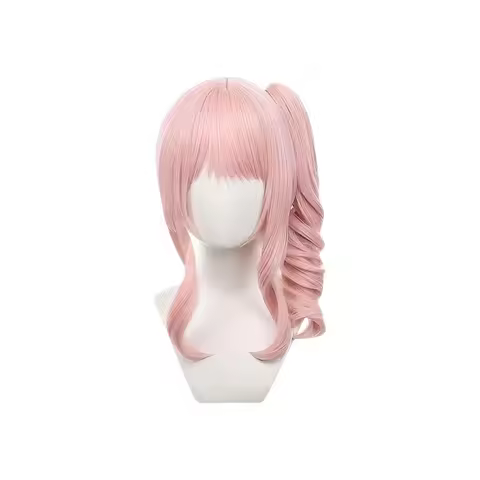 Anime Synthetic Hair Akiyama Mizuki Cosplay Wig Ponytail Style Long Pink Curly Role Play Props