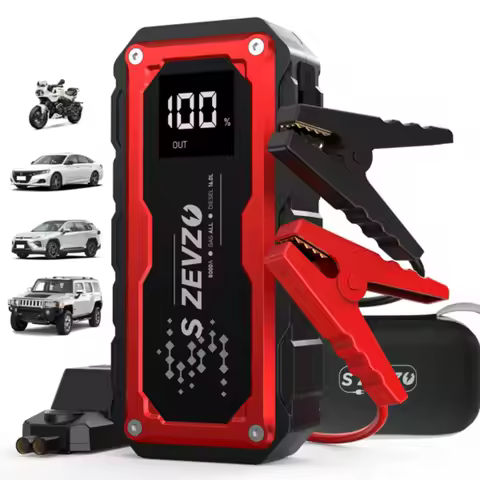 8000A Car Jump Starter 24000mAh Power Bank 150PSI Pump Air Compressor Emergency Battery Booster Powe