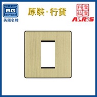插座 古董黃銅隱藏式固定螺絲1模塊孔 25x50mm 單位面板框 高用電量熱水器冷氣機焗爐翹板式按掣開關面板 單位單鍵單掣1位1鍵1掣面板 1-Way壹路單向單路單通單行開關面板PCDABEMS1B