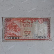 Uang Nepal 20 Rupees Seri Lama Bekas