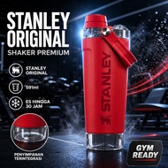 MERAH Stanley Activate Shaker Bottle 591ml Red Stainless Steel Shaker Bottle with 3oz Tritan Red Pow