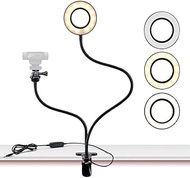 Webcam Light Stand for Live Stream, Selfie Ring Light with Webcam Mount for Logitech C925e, C922x, C930e,C922,C930,C920,C615,Brio 4K