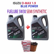 ISUZU D-MAX 1.9   OIL FILTER  + 2can FUELUBE 5W30 SEMI SYNTHETIC  ENGINE OIL DMAX