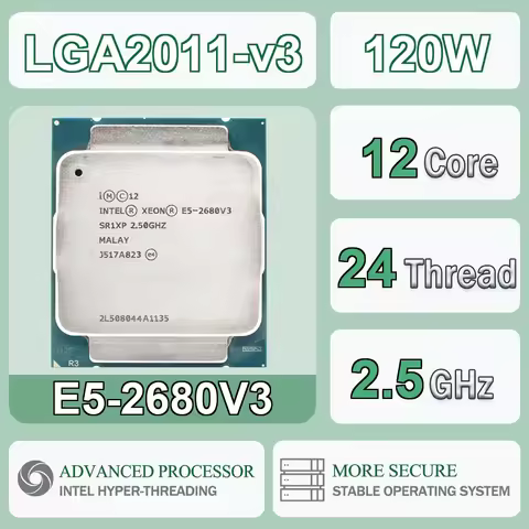 Intel Xeon E5-2680V3 3.3GHz 12 Cores 24 Threads 30M 120W E5 2680V3 Computer CPU Processor Server E5 