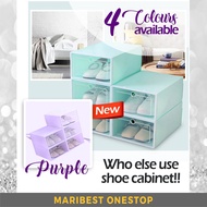 NEW 31cm Stackable Shoes Box Shoe Organizer Foldable Shoe Rack Transparent Storage Box Shoe Cabinet Almari Kasut
