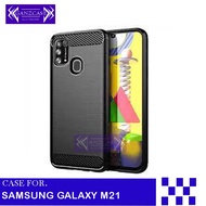 Samsung Galaxy M21 Softcase iPAKY Carbon Case Phone Case - Black