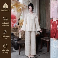 BA PHAP PHUC SET - Ba Ba Gam Outfit for ceremonies and outings with pleated sleeves - hand-embellish