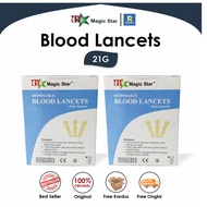 Blood Lancet 21G Magic Star Alat Tes Darah Alat Cek Gula Darah 3 in 1