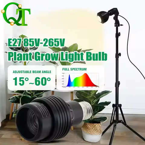 LED Plant Growth lLight Bulb 4000K/6000K 12W/24W E27 Adjustable Light Speed Angle Indoor Vegetable F